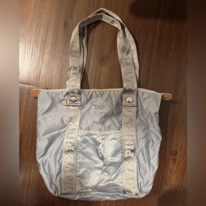 LOVE PINK Light Blue Tote Bag with Logo Strap